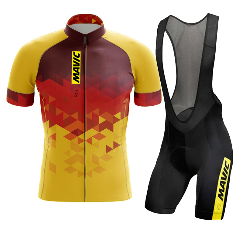 Triathlon Cycling Kit - MAVIC set bersepeda lengan pendek pria,