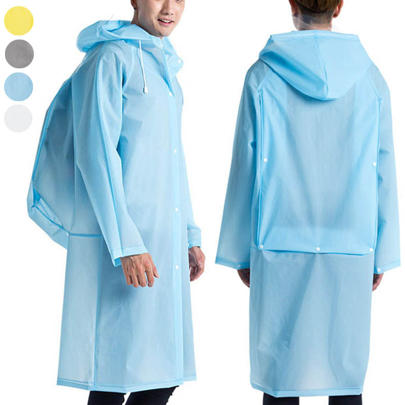 Cycling Gear For Rain - Jas Hujan Panjang EVA Transparan Pria