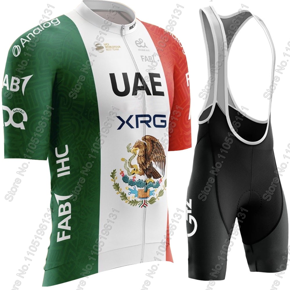 Cycling Bib Shorts - Seragam Sepeda Tim UAE Meksiko 2026,