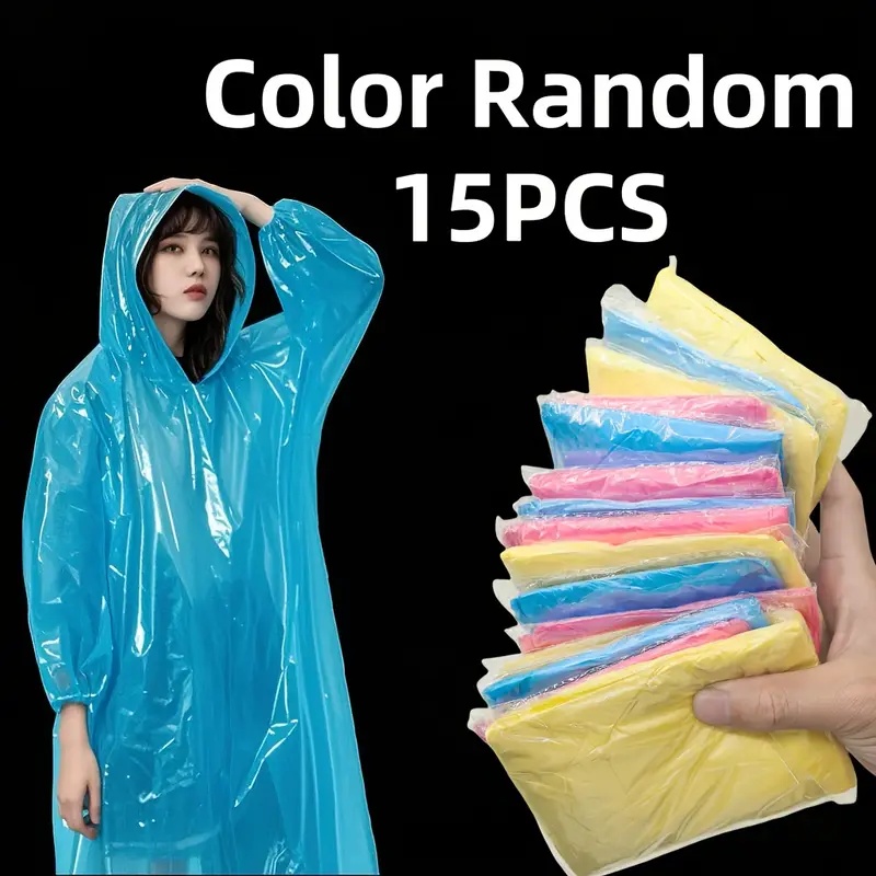 Cycling Gear Rain - 15/30PCS Jas Hujan Transparan Sekali Pakai
