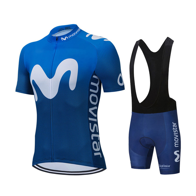 Cycling Bib Shorts - Set Jersey Bersepeda Tim Movistar Musim