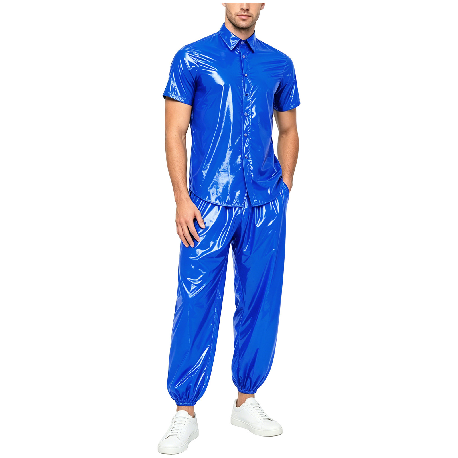 Cycling Gear Rain - Jas Hujan Pria Mengkilap Anti Air,