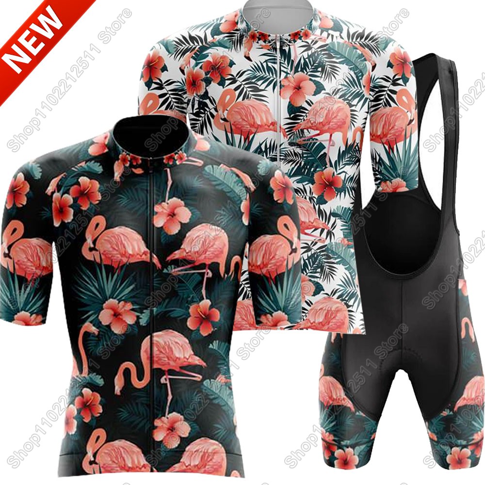 Cycling Bib Shorts - Set Jersey Bersepeda Flamingo 2025 Pakaian