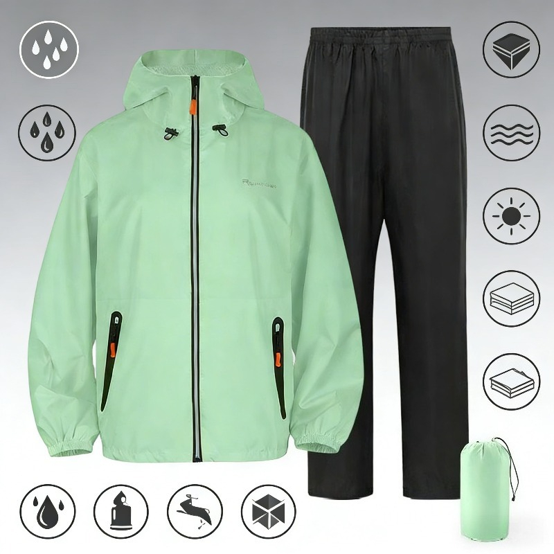 Setelan Jas Hujan Anti Air Ref - Cycling Gear Rain ulasan dan harga
