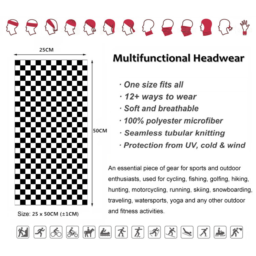 Bandana motif kotak-kotak, Ban - Cycling Gear Men ulasan dan harga